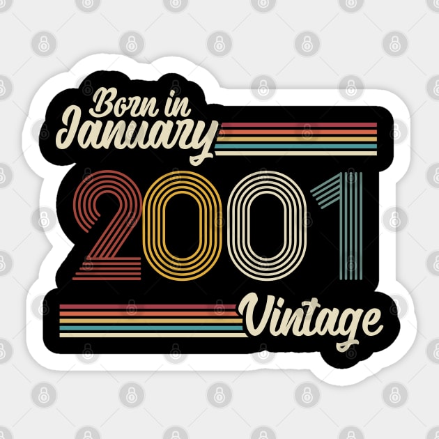 Vintage Born in January 2021 Sticker by Jokowow